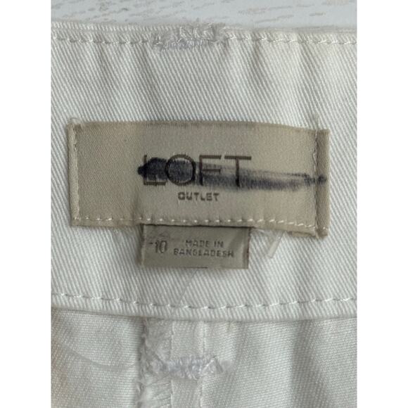 LOFT New! High Waist Chino Shorts White Crisp Tailored Design Beach Summer 10 - Picture 4 of 10